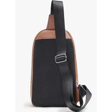 Chrysansmile Sling Crossbody Bags for Women Men Genuine Leather Cross Body Bag for Woman Brown Fanny Packs for Travel