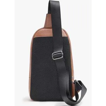 Chrysansmile Sling Crossbody Bags for Women Men Genuine Leather Cross Body Bag for Woman Brown Fanny Packs for Travel