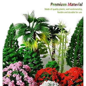 hatisan 37pcs Mixed Model Trees 1.45-5.5 inch (3.7-14 cm), Ho Scale Trees Diorama Supplies, Model Tr...