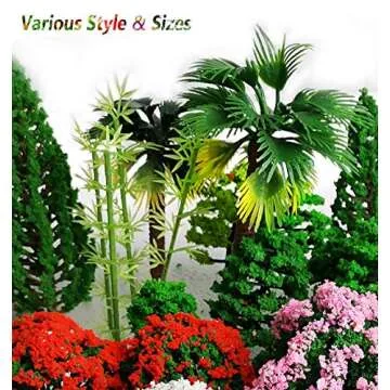 hatisan 37pcs Mixed Model Trees 1.45-5.5 inch (3.7-14 cm), Ho Scale Trees Diorama Supplies, Model Train Scenery, Fake Trees for Projects, DIY Scenery Landscape Woodland Scenery - Multiple Type