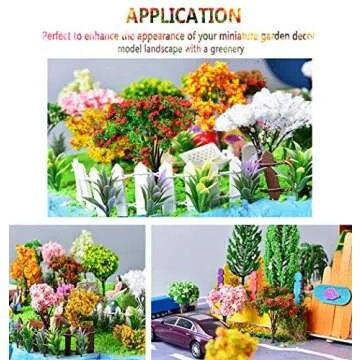 hatisan 37pcs Mixed Model Trees 1.45-5.5 inch (3.7-14 cm), Ho Scale Trees Diorama Supplies, Model Train Scenery, Fake Trees for Projects, DIY Scenery Landscape Woodland Scenery - Multiple Type