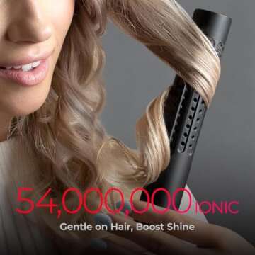 TYMO Airflow 2.0 Flat Iron Curling Iron - Hair Straightener and Curler 2 in 1, 1.25 Inch Curling Wand for Long Short Hair, Dual Voltage for Travel, 54 Million Ionic, Anti-Tangle, 5 Temps, Black