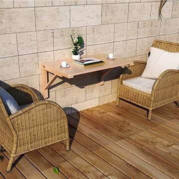 MM MELISEN Wall Mounted Folding Table for Laundry Room, Fold Down Desk for Small Saving Spaces, Kids...