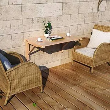 MM MELISEN Wall Mounted Folding Table for Dining, Study, and More - Space Saving Design