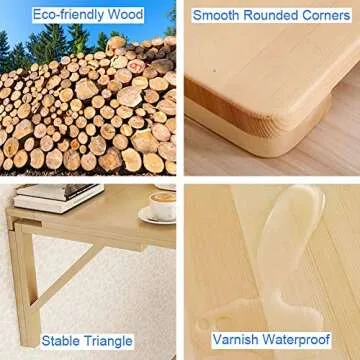 MM MELISEN Wall Mounted Folding Table for Small Spaces