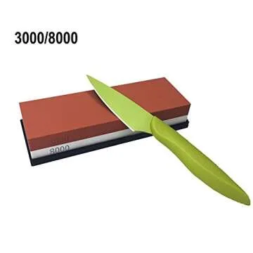 Mose Cafolo Premium Sharpening Stones Double Sided Grit 3000/8000 Whetstone - Kitchen Knife Sharpener Waterstone with Non-Slip Base