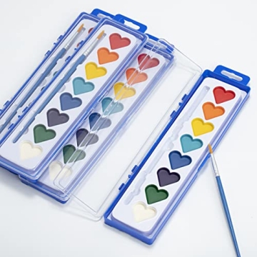 24 Pack Heart-Shaped Watercolor Paint Set for Kids