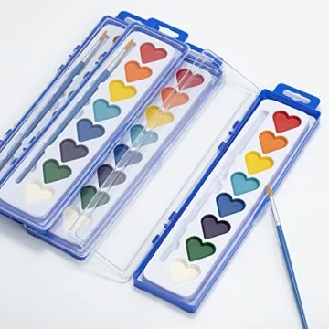 24 Pack Heart-Shaped Watercolor Paint Set for Kids