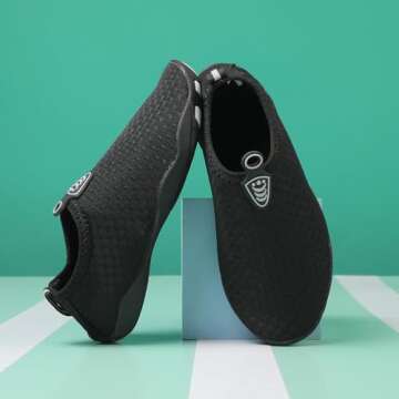 QPT Water Shoes for Kids - Fast-Drying Aqua Socks for Beach & Swim