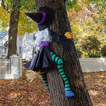 Crashing Witch 63" Large Halloween Decoration for Outdoors