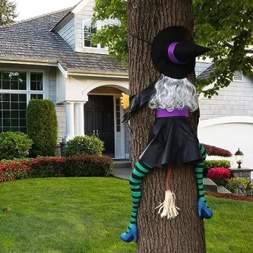 Crashing Witch 63" Large Halloween Decoration for Outdoors