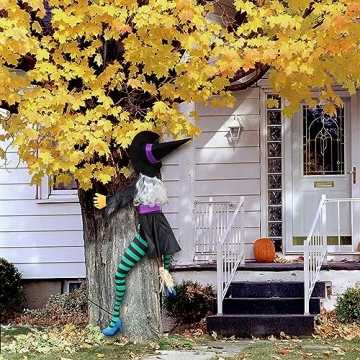 Crashing Witch 63" Large Halloween Decoration for Outdoors