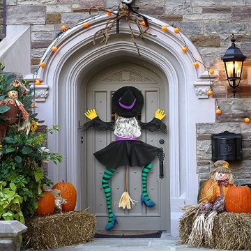 Crashing Witch 63" Large Halloween Decoration for Outdoors