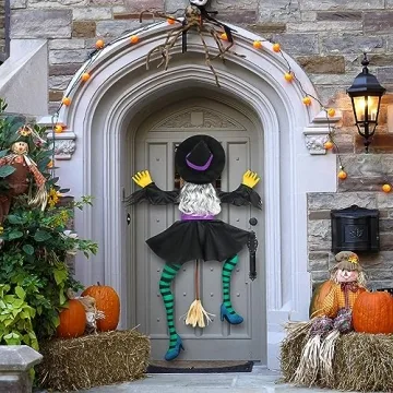 Crashing Witch 63" Large Halloween Decoration for Outdoors