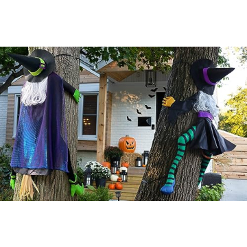 Crashing Witch 63" Large Halloween Decoration for Outdoors