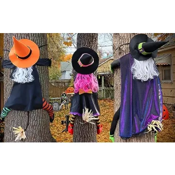 Crashing Witch 63" Large Halloween Decoration for Outdoors