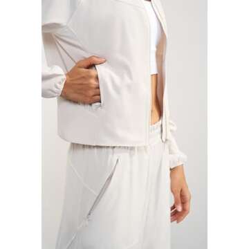Altiland Women's Athletic Running Yoga Track Zip Up Cropped Jackets UPF 50+ Sun Protection Long Slee...