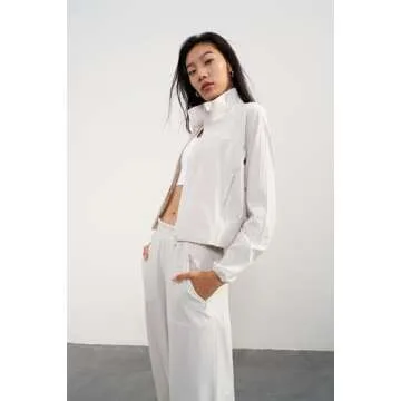 Altiland Women's UPF 50+ Zip Up Cropped Workout Jacket