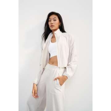 Altiland Women's UPF 50+ Zip Up Cropped Workout Jacket