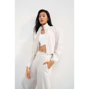 Altiland Women's UPF 50+ Zip Up Cropped Workout Jacket