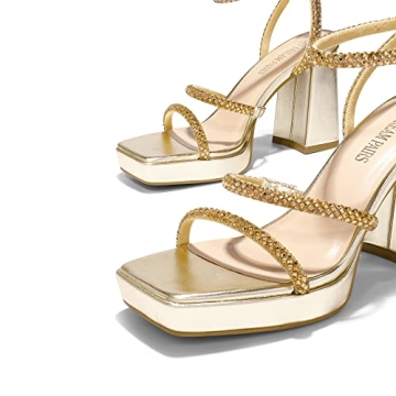 DREAM PAIRS Strappy Platform Heels for Party Elegance