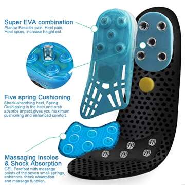 MARRDO Cloud Soles for Men Women, Silica Gel Sport Shoe Insole, Spring Cushioning Shock Absorption S...