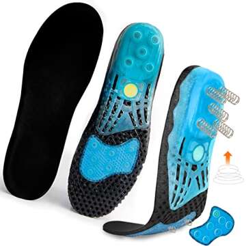 MARRDO Cloud Soles for Men Women, Silica Gel Sport Shoe Insole, Spring Cushioning Shock Absorption Shoe Insert,Forefoot Enhances Massaging Insoles,Plantar Fasciitis Sports Insoles (Large 10.5-12)