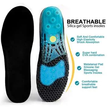 MARRDO Cloud Soles for Men Women, Silica Gel Sport Shoe Insole, Spring Cushioning Shock Absorption Shoe Insert,Forefoot Enhances Massaging Insoles,Plantar Fasciitis Sports Insoles (Large 10.5-12)
