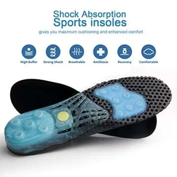 MARRDO Cloud Soles for Men Women, Silica Gel Sport Shoe Insole, Spring Cushioning Shock Absorption Shoe Insert,Forefoot Enhances Massaging Insoles,Plantar Fasciitis Sports Insoles (Large 10.5-12)