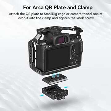 SMALLRIG DSLR and Mirrorless Quick Release Clamp and Plate for Arca Standard