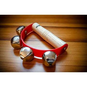 Nino Percussion Kids’ Sleigh Bells for Christmas Caroling, School Band Performances, and Classroom...