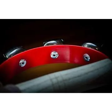 Nino Percussion Kids’ Sleigh Bells for Christmas Caroling, School Band Performances, and Classroom Percussion Music Settings-Four Steel Jingles with Wooden Grip, 2-Year Warranty (NINO962)