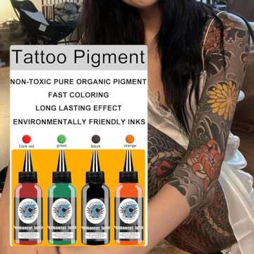 14Pcs Tattoo Ink Set 1 oz 30ml/Bottle Tattoo Inks Pigment Kit for 3D Makeup Beauty Skin Body Art.