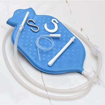 Rubber Enema Bag Kit Perfect for Home Use - 2 Quart Kit