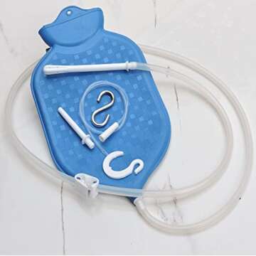 Rubber Enema Bag Kit Perfect for Home Use - 2 Quart Kit