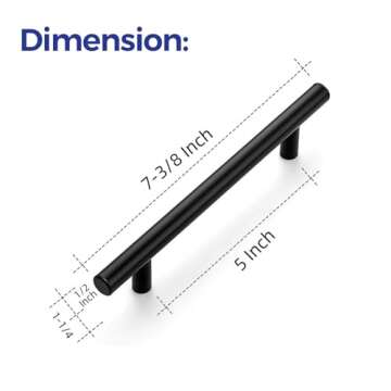 Ravinte Matte Black Cabinet Pulls - 50 Pack Stylish Handles