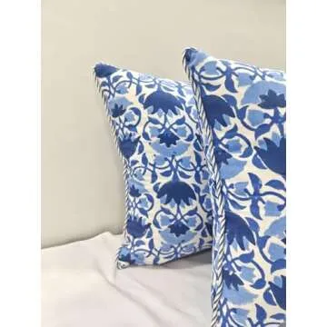 ATOSII Block Print Throw Pillow Covers for Home Decor