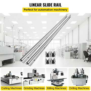 OrangeA Linear Rail 2PCS SBR20-1500mm Linear Slide Rail 4PCS SBR20UU Bearing Block CNC Kit Linear Ra...
