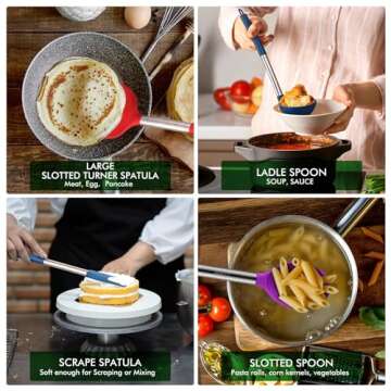 HOTEC Silicone Kitchen Utensils Set - 14pcs BPA Free