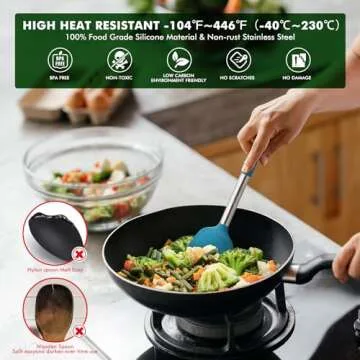 HOTEC Silicone Kitchen Utensils Set - 14pcs BPA Free