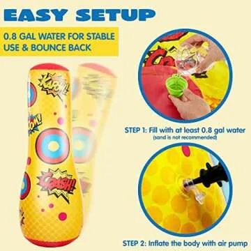Inflatable Bopper for Kids, Durable Punching Bag Fun