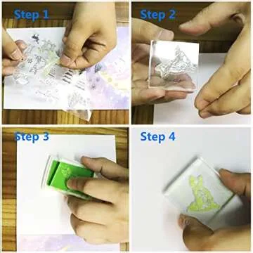 WYSE 5PCS Clear Acrylic Stamp Blocks for Easy Crafting