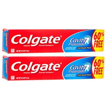 Colgate Cavity Protection Toothpaste with Fluoride - 2.5 ounce + 60% Free - 2 Pack