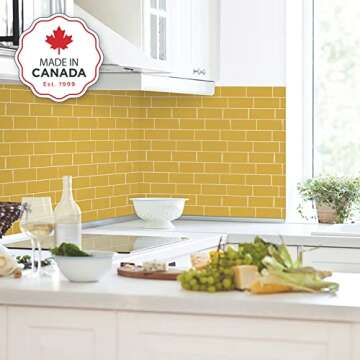SMART TILES Peel and Stick Backsplash - 4 Sheets of 11.56" x 8.38" - 3D Adhesive Peel and Stick Tile Backsplash for Kitchen, Bathroom, Wall Tile