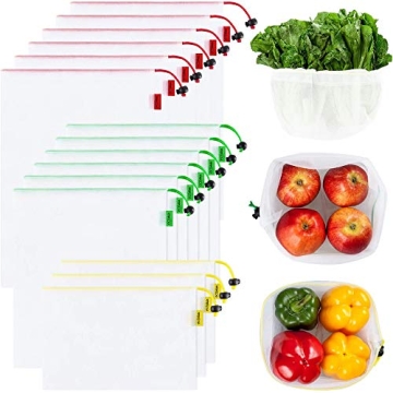 Ecowaare Eco-Friendly Mesh Produce Bags Set of 15