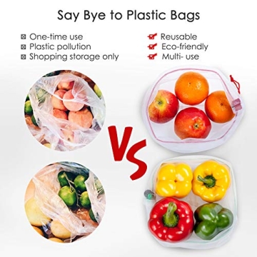 Ecowaare Eco-Friendly Mesh Produce Bags Set of 15