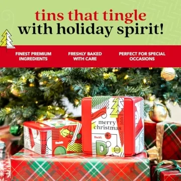 David's Cookies Merry Christmas Brownies & Crumb Cake Gift Tin 16pcs