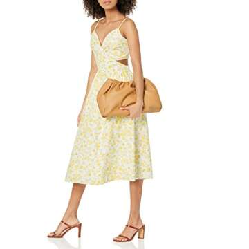 The Drop Makenna Strappy Midi Dress in Butter Floral