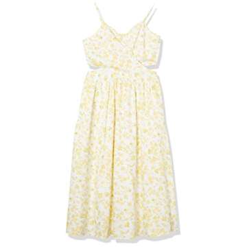 The Drop Makenna Strappy Midi Dress in Butter Floral