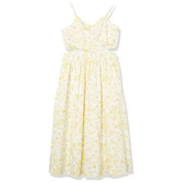 The Drop Makenna Strappy Midi Dress in Butter Floral